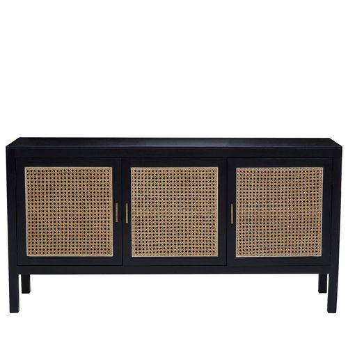 Corso Sideboard - 3 Door - Medium - Black Birchwood - 150cm