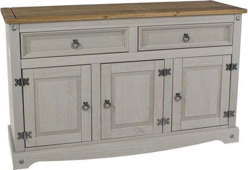 Corona Grey Mexican Pine 3 Door Medium Sideboard