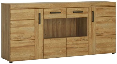 Cortina Oak Effect Glazed 4 Door Extra Large Sideboard
