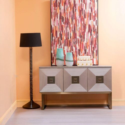 Duvali Sideboard - 3 Door - Medium - Silver and Gold - 150cm