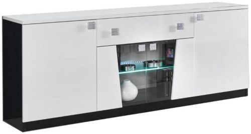 Elisa White Italian 190cm Extra Large Buffet Sideboard - 4 Doors