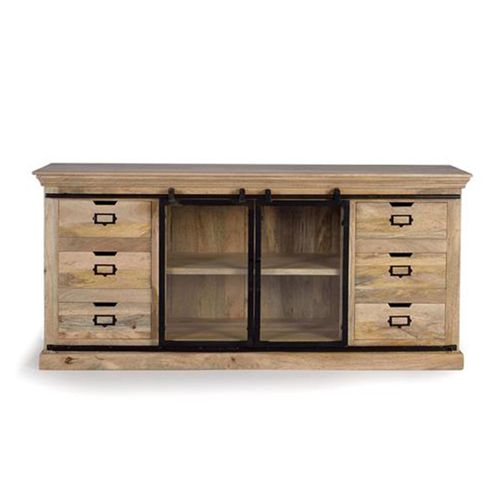 Grapsht Sideboard - Industrial Style Mango Wood - 2 Door - Extra Large - 180cm
