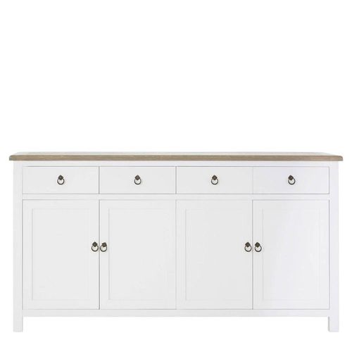 Hampstead Sideboard - 4 Door - Large - White and Oak - 180cm