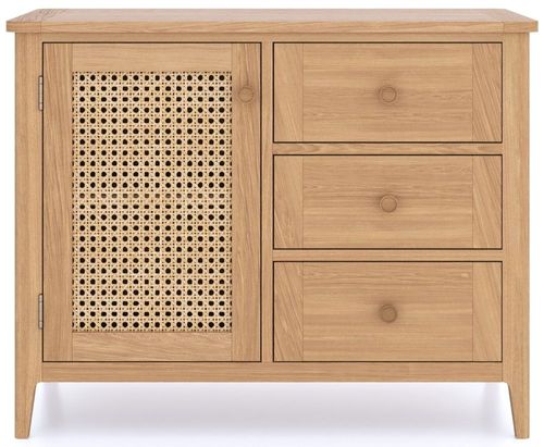 Henley Oak and Rattan Small Sideboard