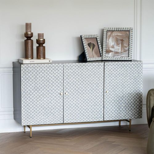 Burgess Sideboard - Grey Bone Inlay - 3 Door - Medium - 150cm