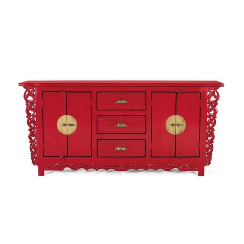 Lubesh Sideboard - Red Mango Wood - 4 Door - Extra Large - 180cm