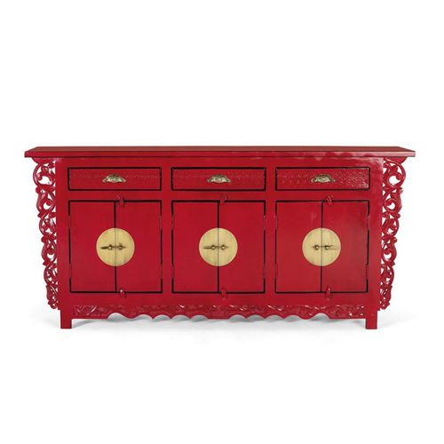 Lubesh Sideboard - Red Mango Wood - 6 Door - Extra Large - 180cm
