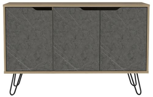 Manhattan Grey Medium Sideboard with Hairpin Legs - 3 Doors
