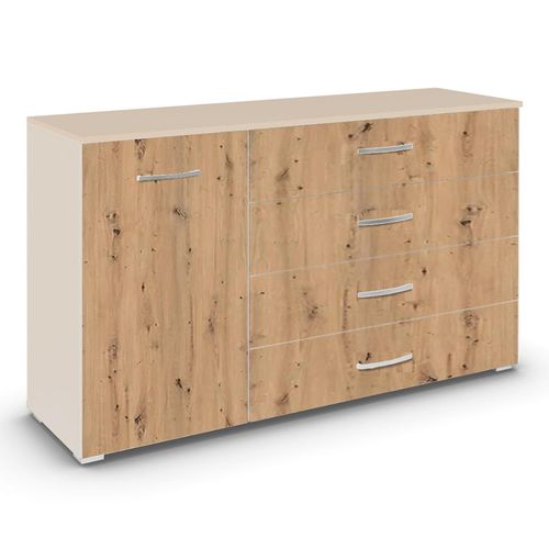 Rauch Aditio 1 Door Medium Sideboard - 120cm - Champagne and Artisan Oak