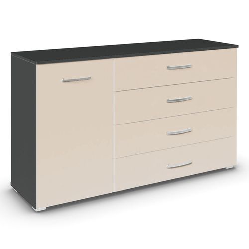 Rauch Aditio 1 Door Medium Sideboard - 120cm - Metallic Dark Grey and Champagne