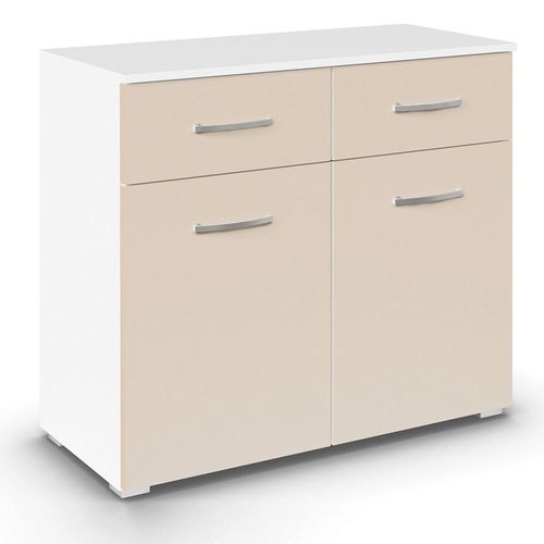 Rauch Aditio 2 Door Small Sideboard - 80cm - Alpine White and Champagne
