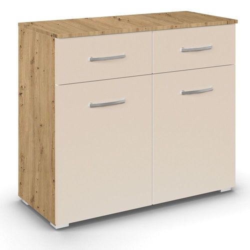 Rauch Aditio 2 Door Small Sideboard - 80cm - Artisan Oak and Champagne