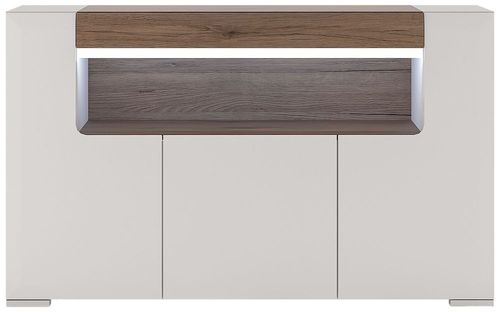 Toronto White Gloss 140cm Medium Sideboard - 3 Doors