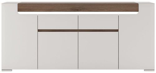 Toronto White Gloss 190cm Extra Large Sideboard - 4 Doors