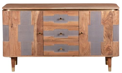 William Acacia Ribbed with Gold Trim 140cm Medium Sideboard