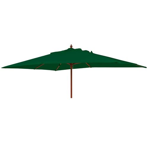 Outdoor Parasol - 300cm x 200cm - Eucalyptus Wood - with Granite Base - Green