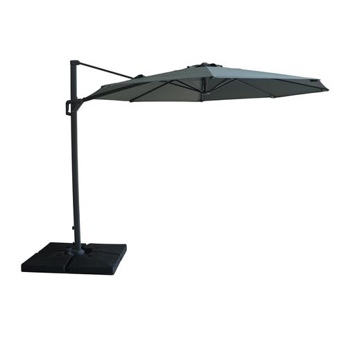 Helios Outdoor Cantilever Parasol - 3cm - Round - with Base - Oil Green