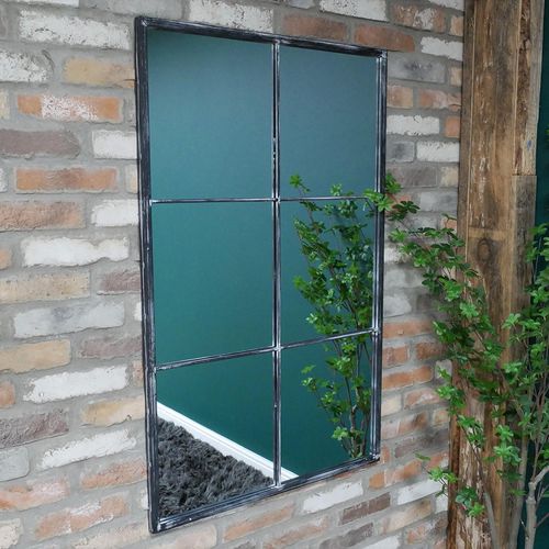 Wall Mirror - Black Metal - Large