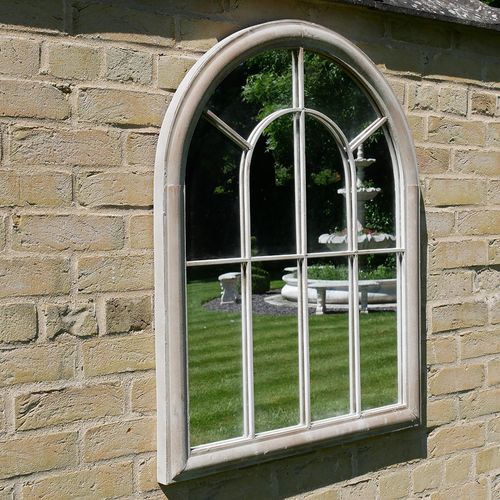 Garden Mirror - White Metal - Garden