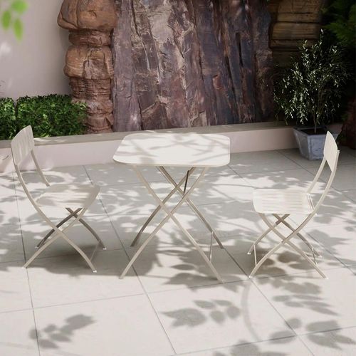 Venice Bistro Set - 2 Seater - 70cm - Square - Champagne Metal