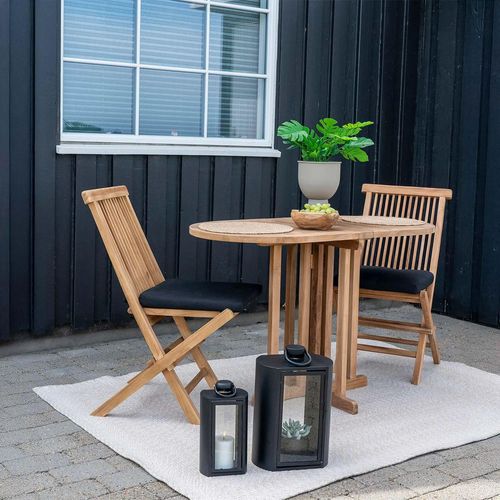 Huelva Bistro Set - Oval - Natural - Teak Wood