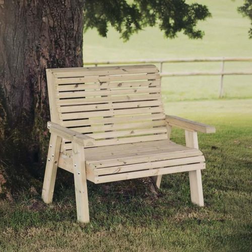 Churnet Valley Ergonomic Redwood 2 Seater Garden Bench