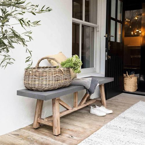 Chilford Outdoor Bench Small Grey Slate