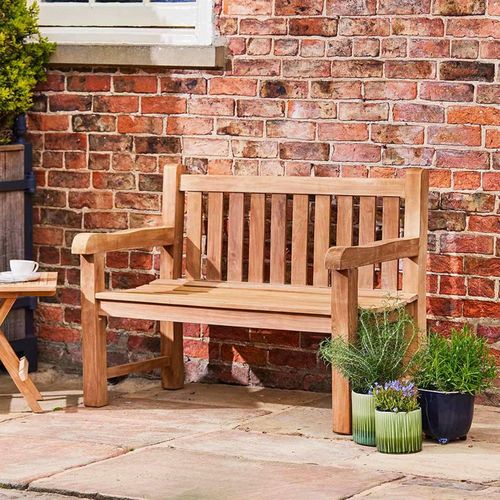Windsor Outdoor Teak Bench 2 Seater 120cm