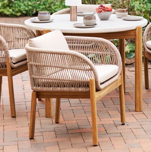 Terracina Garden Dining Chair - Se t of 2 - Beige Rope