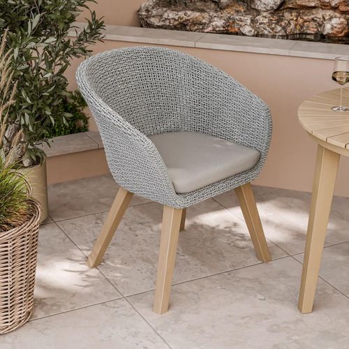 Roma Garden Dining Chairs - Set of 2 - Sol Grey Rattan