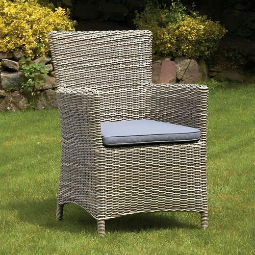Wentworth Garden Dining Chairs - Set of 2 - Carver - Beige - Rattan