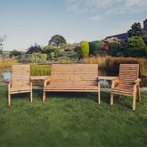 Churnet Valley Redwood Garden Bench and Chairs Garden Set