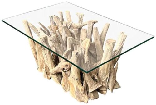Driftwood Root & Glass Coffee Table - Small