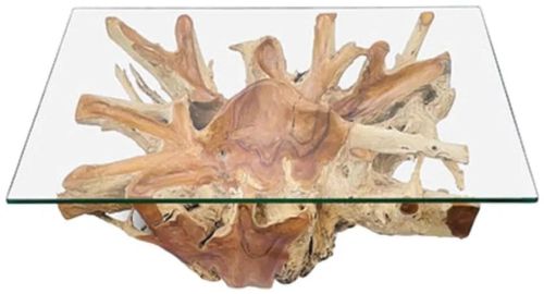 Lombok Teak Root & Glass Coffee Table