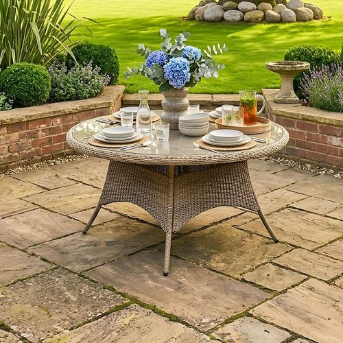 Arlington Dining Table - 6 Seater - 150cm - Round - Luxury Rattan