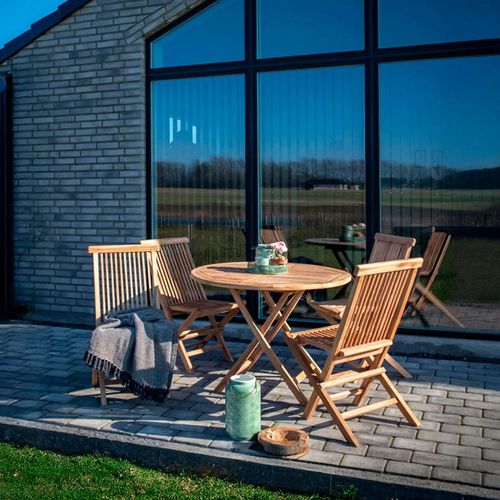 Oviedo Garden Dining Table - 2 Seater - Round - Teak Wood - 100cm