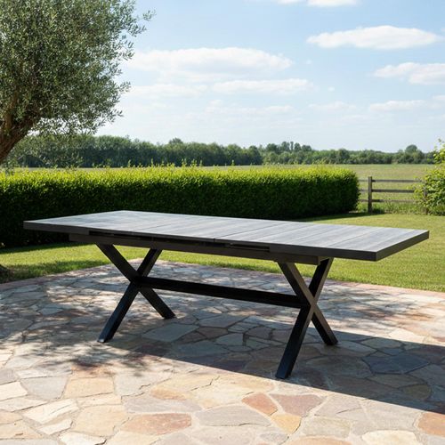 Vienna Garden Extending Dining Table - 4-6 Seater - 182.4cm-243.3 - Charcoal