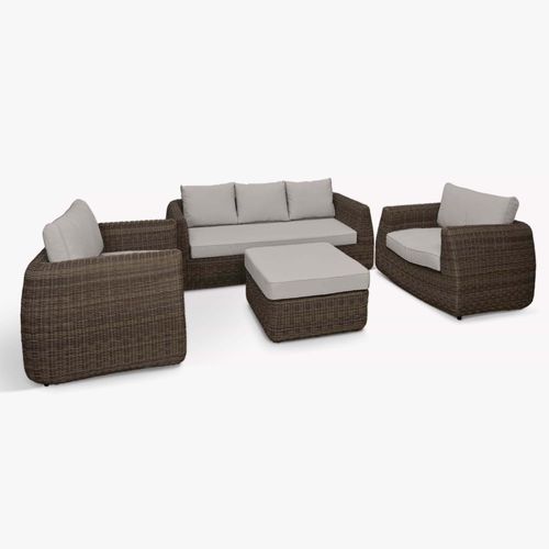Skala Outdoor 3 Seater Sofa Set Dark Rattan