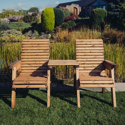 Churnet Valley Redwood Square Garden Love Seat