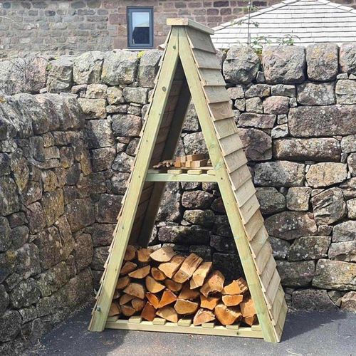 Churnet Valley Heavy Duty Wood Triangle Garden Log Store