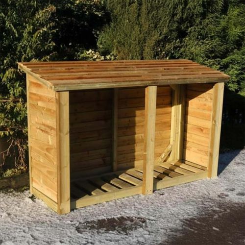 Churnet Valley Redwood Heavy Duty Garden Log Store 4x6
