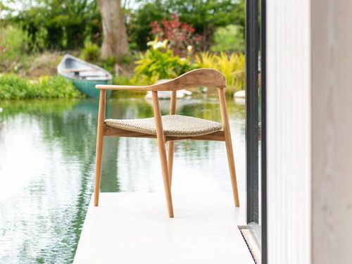 2 x Alexander Rose Dana Teak and Rope Garden Dining Armchair