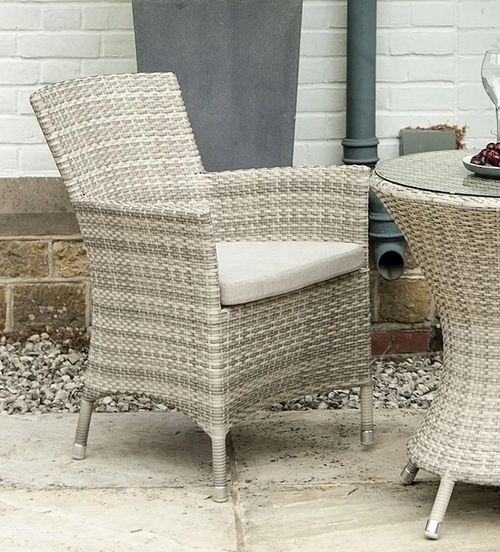 2 x Alexander Rose Ocean Pearl Wave Garden Dining Armchair