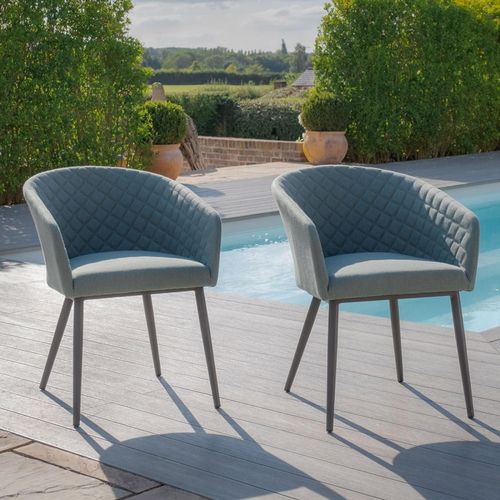 2 x Maze Ambition Sage Green Garden Dining Armchair