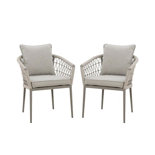 2 x Maze Monaco Cool Linen Garden Dining Armchair