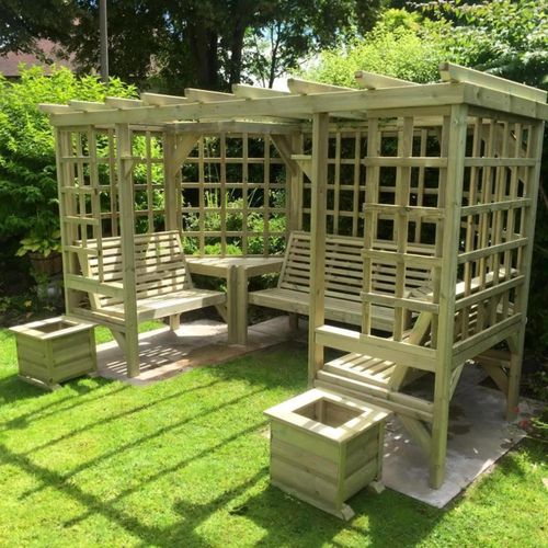 Churnet Valley Riviera Timber Wood Pergola Garden Seats
