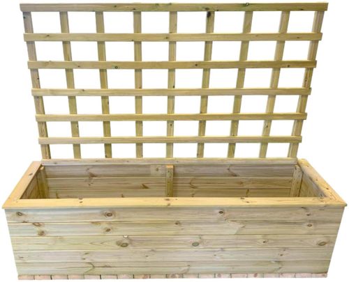 Timber Wood Trough with Trellis Garden Planter