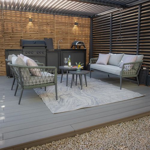 Monaco Garden Sofa Set - 2 Seater - with Coffee Table - Ivy Green