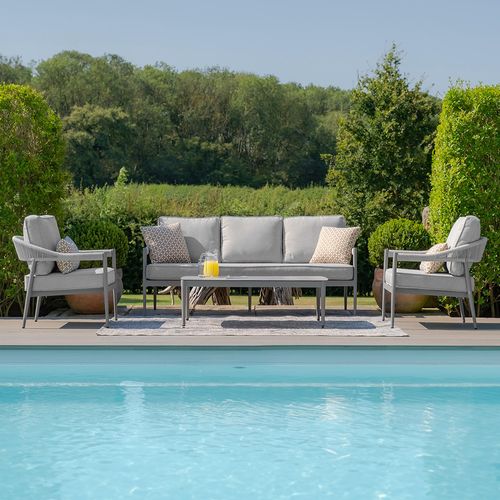 Florence Garden Sofa Set - 3 Seater - Cool Linen