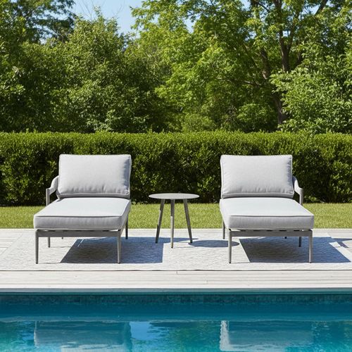 Florence Garden Sun Lounger Set - Cool Linen